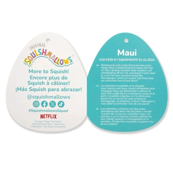 Squish mallows original “ Strange things” Maui in surfer boy pizza shirt plush - Picture 10 of 10